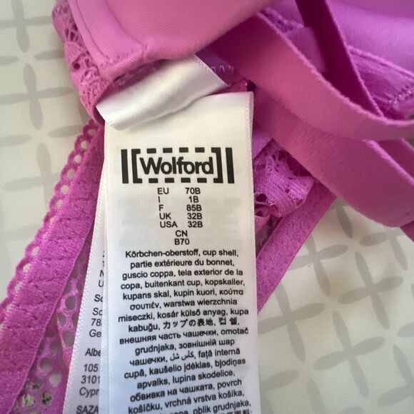 NWT Wolford Straight Laced Demi Cup Bra 70B 32B Orchid - Picture 13 of 14
